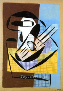 Compotier et guitare 1927 Cubism Oil Paintings